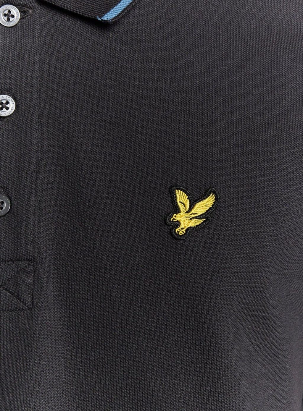 LYLE & SCOTT Tipped Polo Shirt Black Ice Ocean Sky