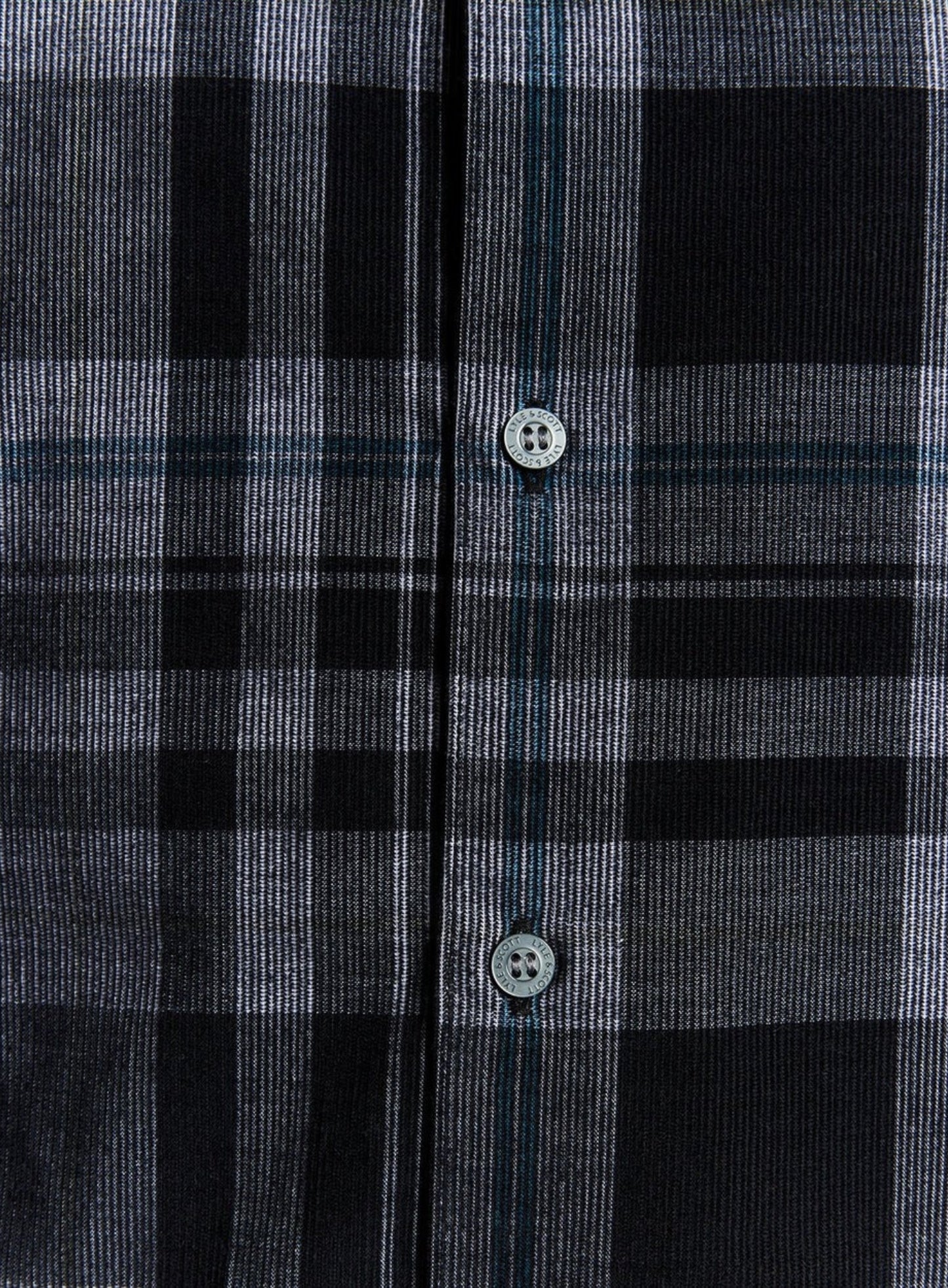 LYLE & SCOTT Tartan Corduroy Shirt Jet Black/ White