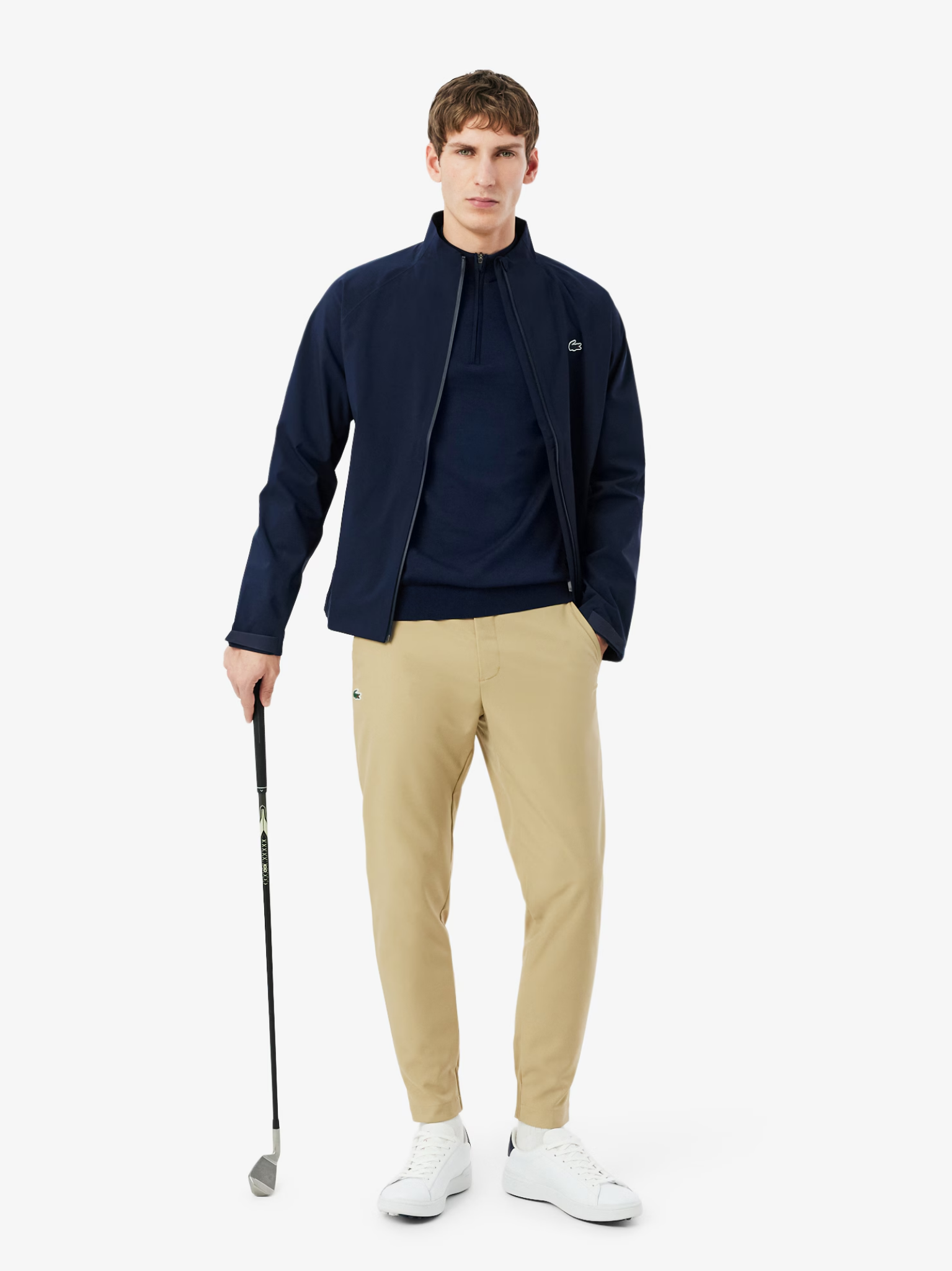 LACOSTE Quarter Zip Heat Regulating Golf Sweater Midnight Blue