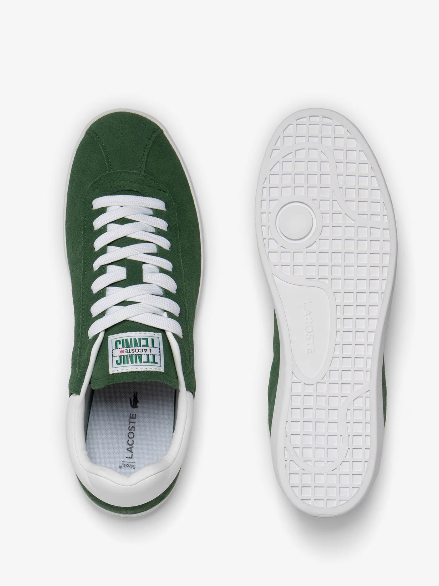 LACOSTE Baseshot Leather Sneakers Dark Green