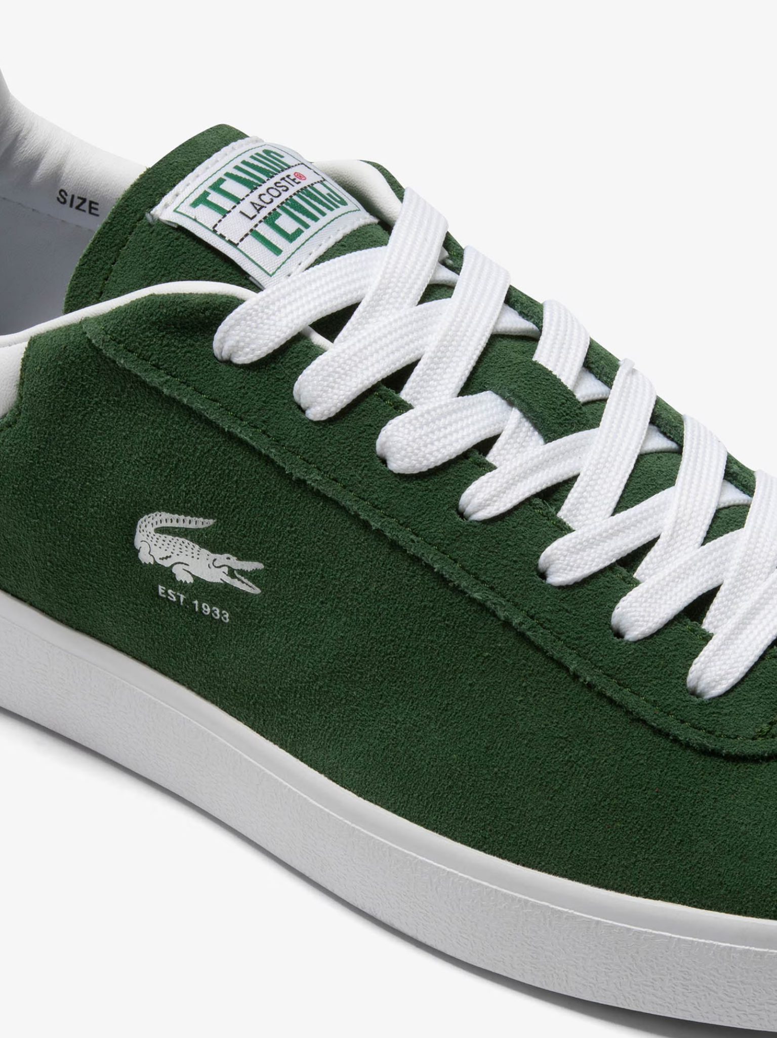 LACOSTE Baseshot Leather Sneakers Dark Green
