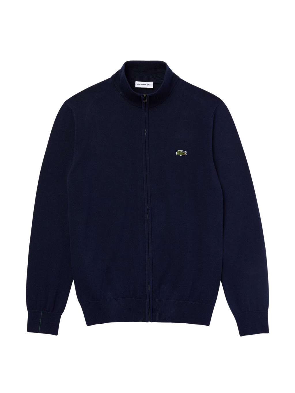 LACOSTE Zipped High Neck Cotton Sweater Midnight Blue