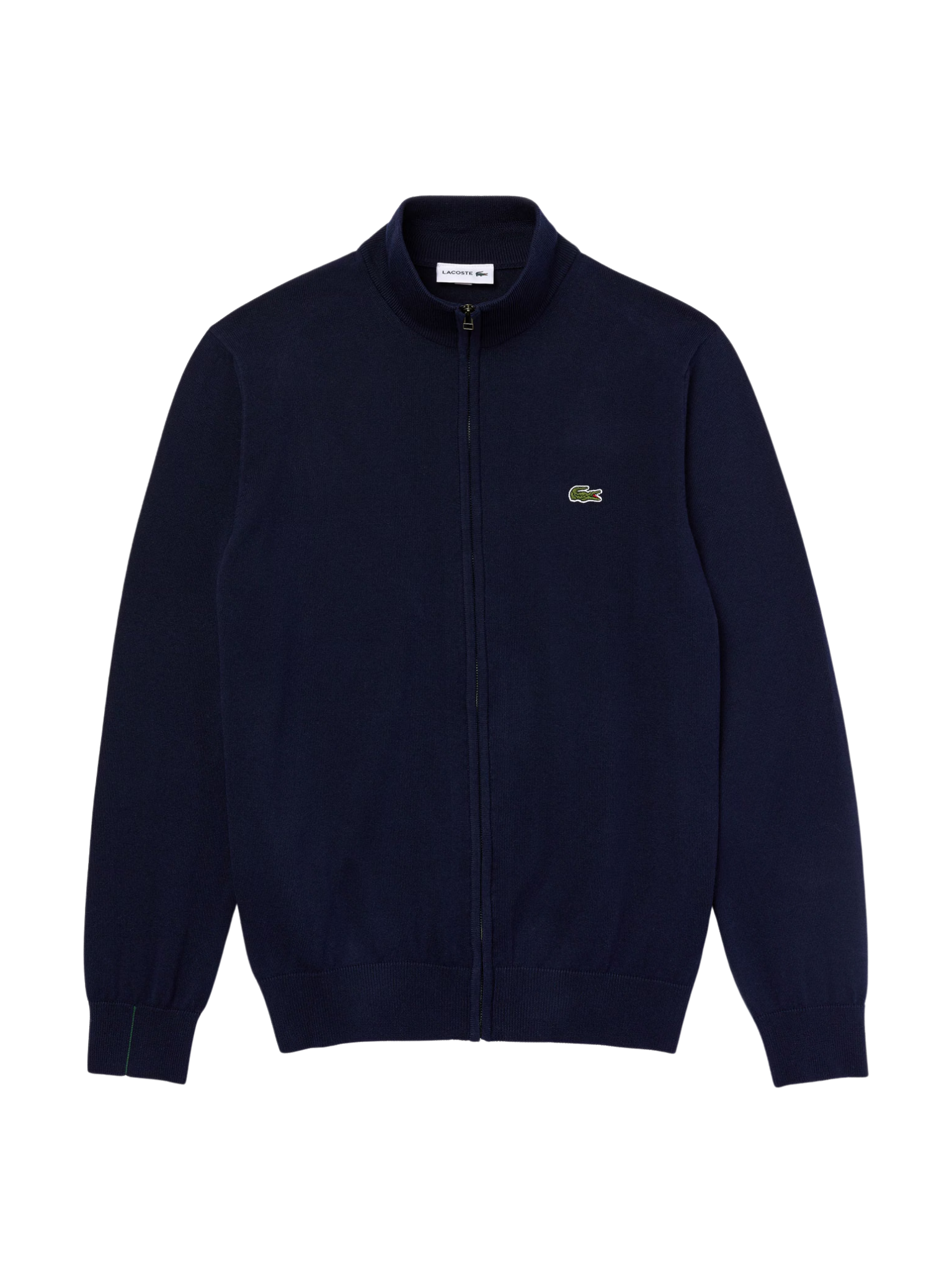 LACOSTE Zipped High Neck Cotton Sweater Midnight Blue