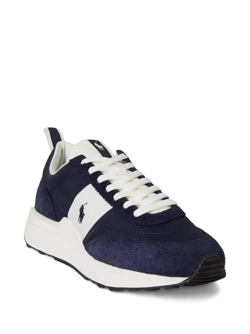 RALPH LAUREN Train 89 Suede & Oxford Sneakers Navy/Deckwash White