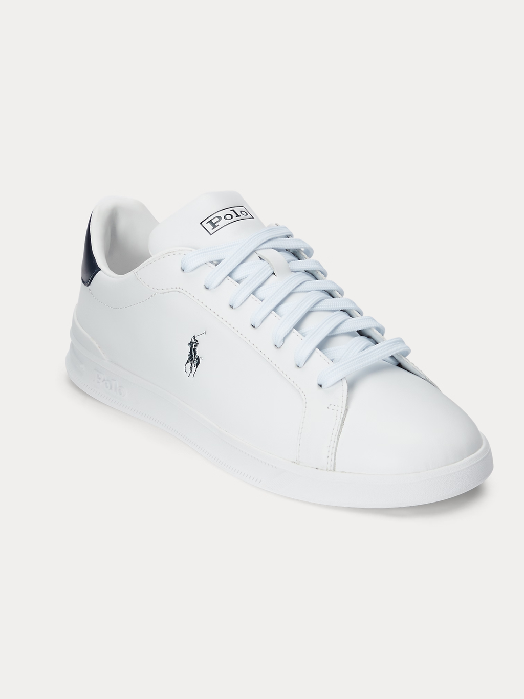RALPH LAUREN Heritage Court II Leather Sneakers White/Newport Navy