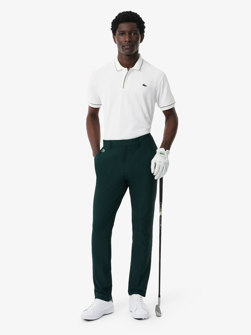 LACOSTE Heat Regulating Mini Piqué Golf Polo Shirt White