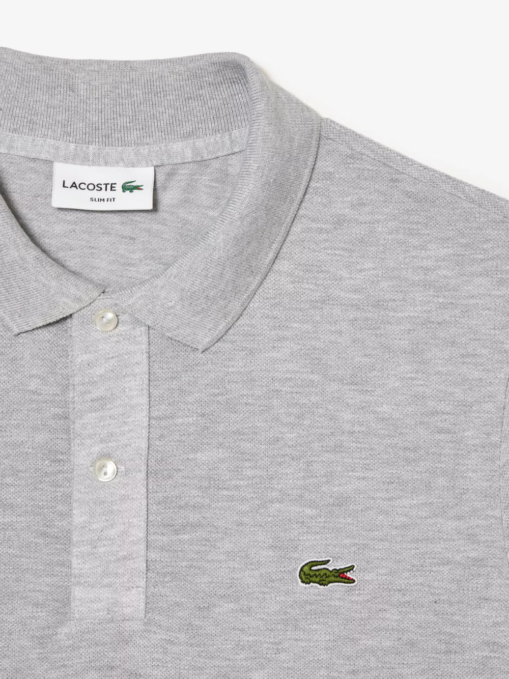 LACOSTE Slim Fit L.12.12 Piqué Polo Shirt Grey
