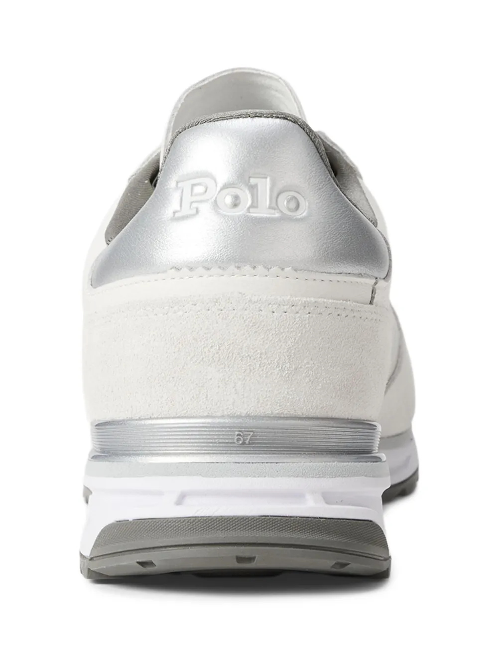 RALPH LAUREN Varick Suede & Oxford Sneakers White/Grey
