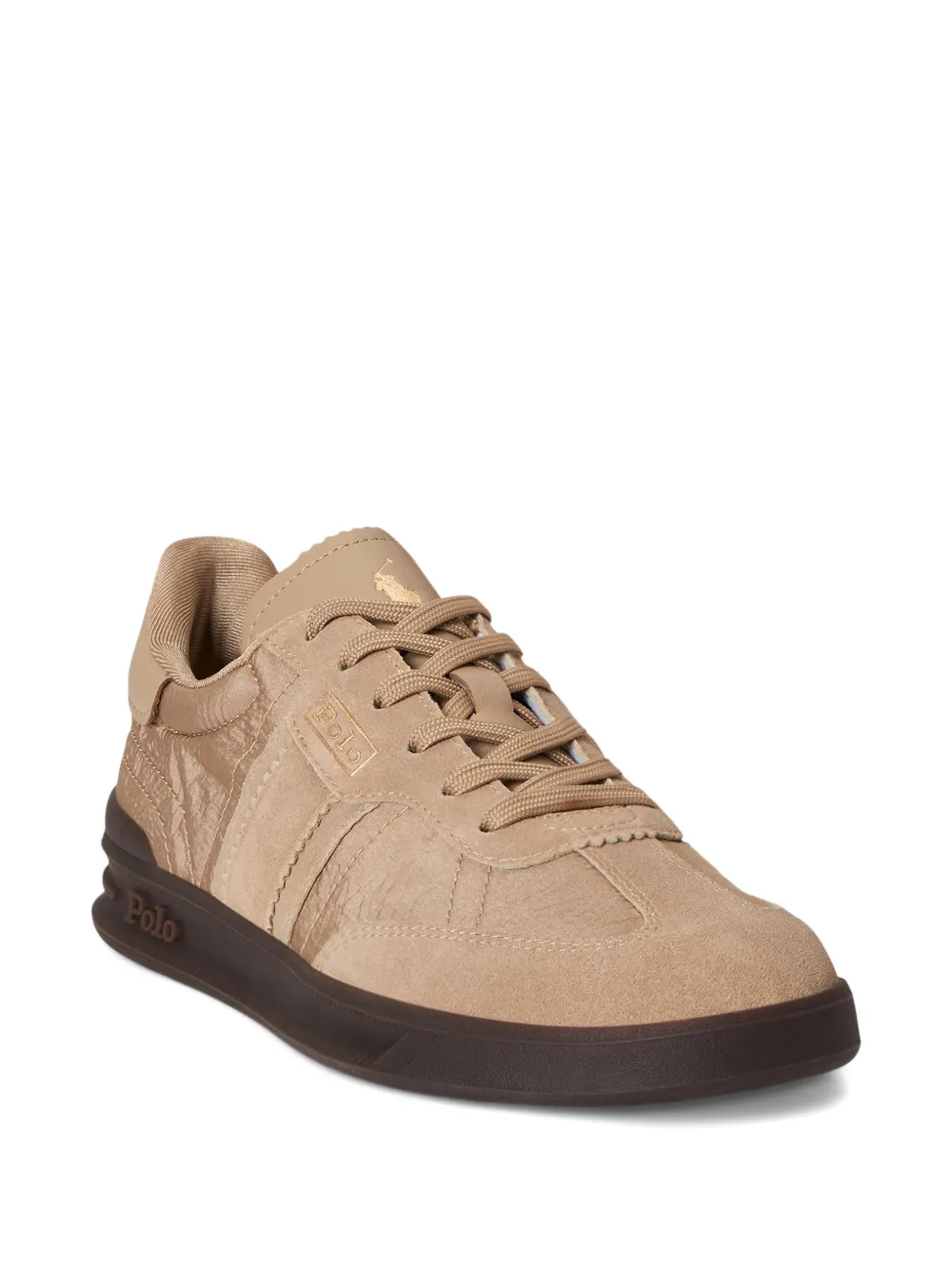 RALPH LAUREN Heritage Aera Suede-Trim Sneakers Surrey Tan