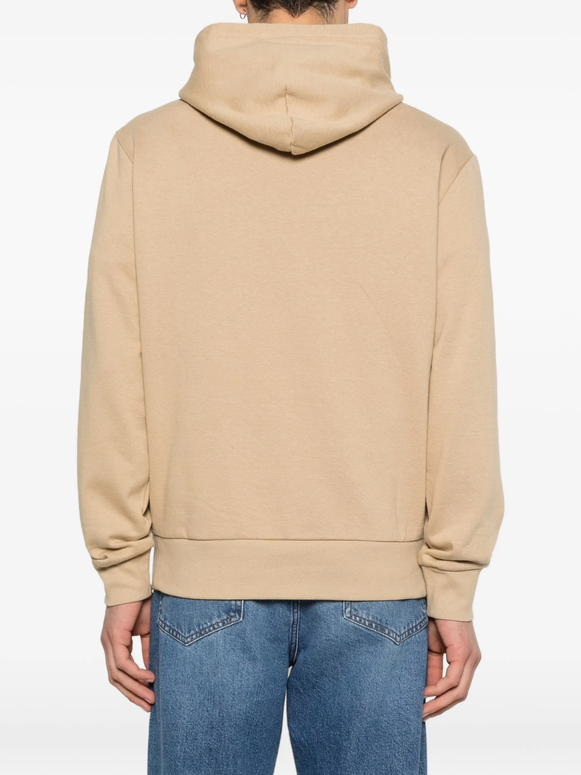 RALPH LAUREN Logo Fleece Hoodie Vintage Khaki