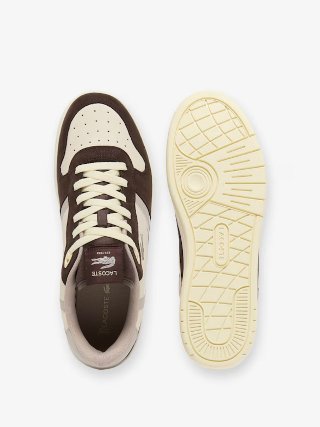 LACOSTE T-Clip Set Leather Sneakers Dark Brown
