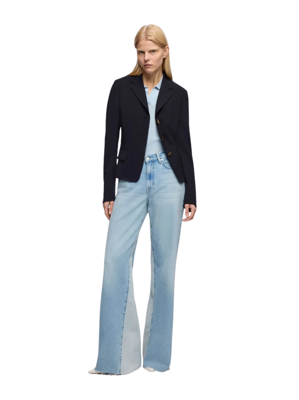 7 FOR ALL MANKIND WOMEN Panelled Lotta Jeans Light Blue