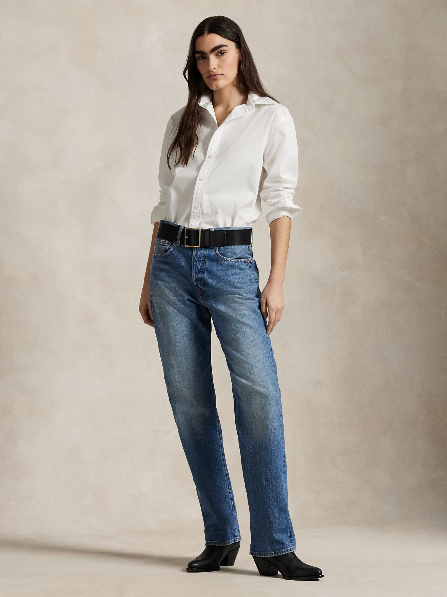 RALPH LAUREN WOMEN Oversize Fit Cotton Shirt White