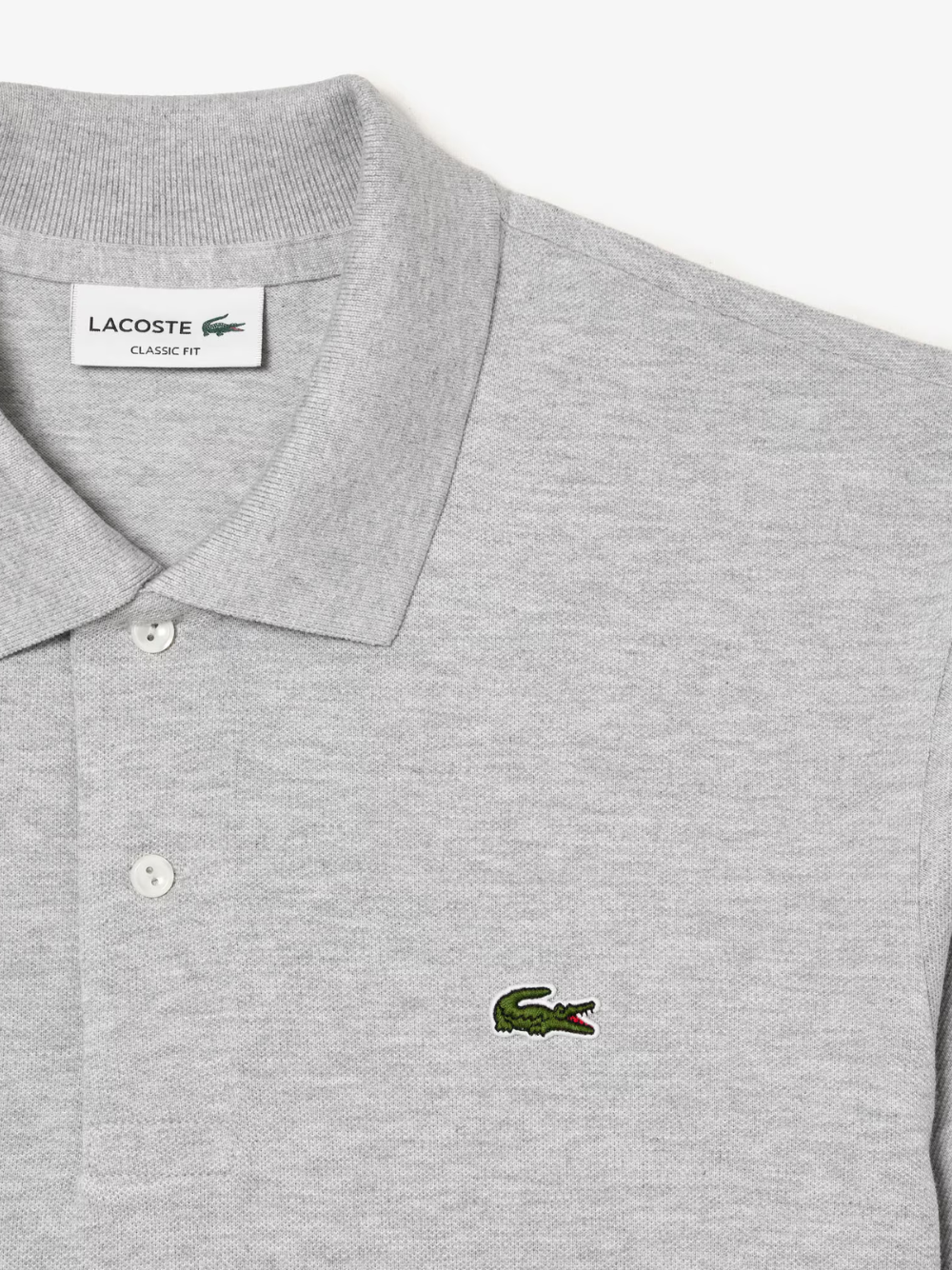 LACOSTE Classic Fit L.12.12 Marl Polo Shirt Grey