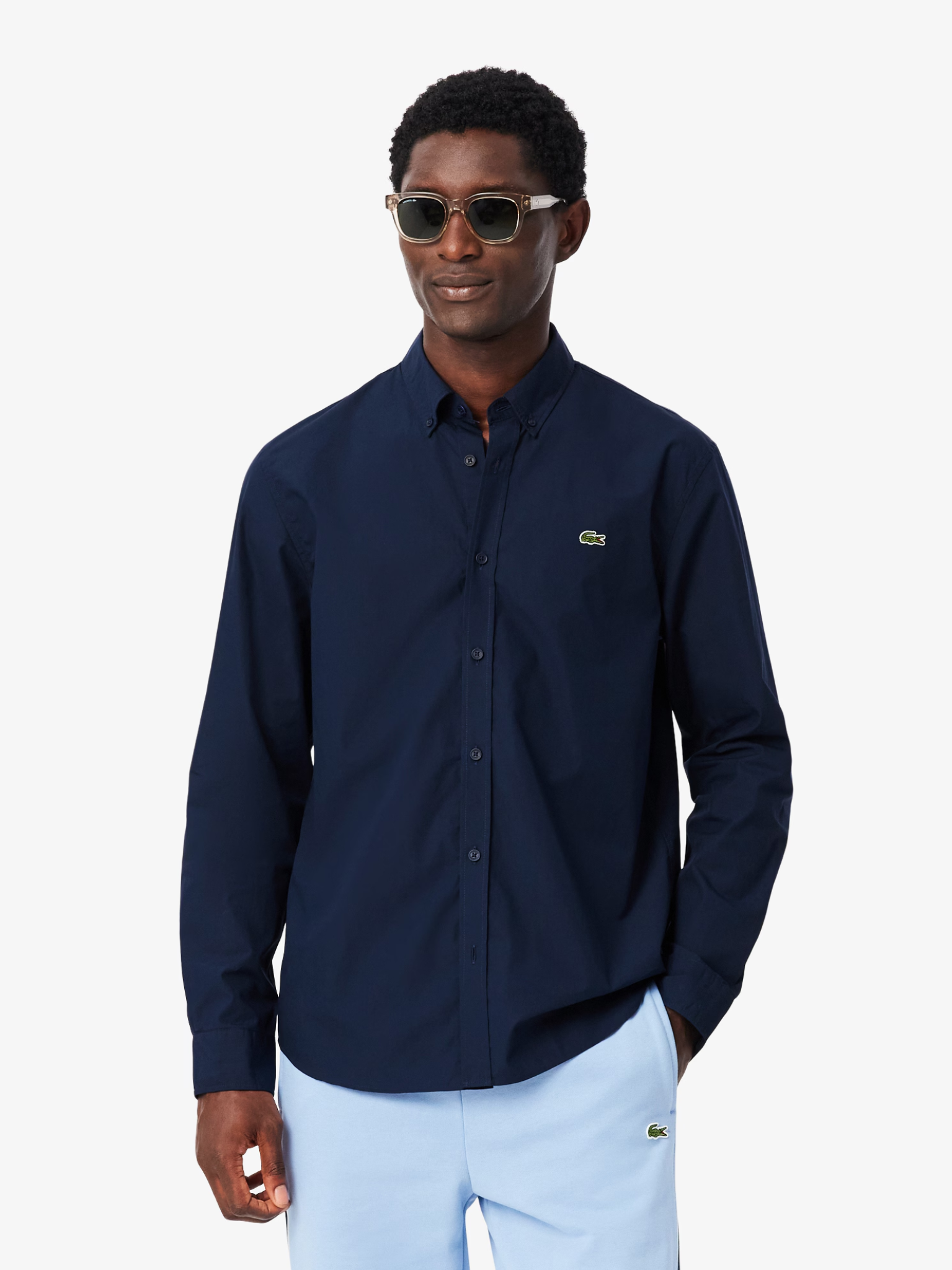 LACOSTE Regular Fit Lightweight Poplin Shirt Midnight Blue
