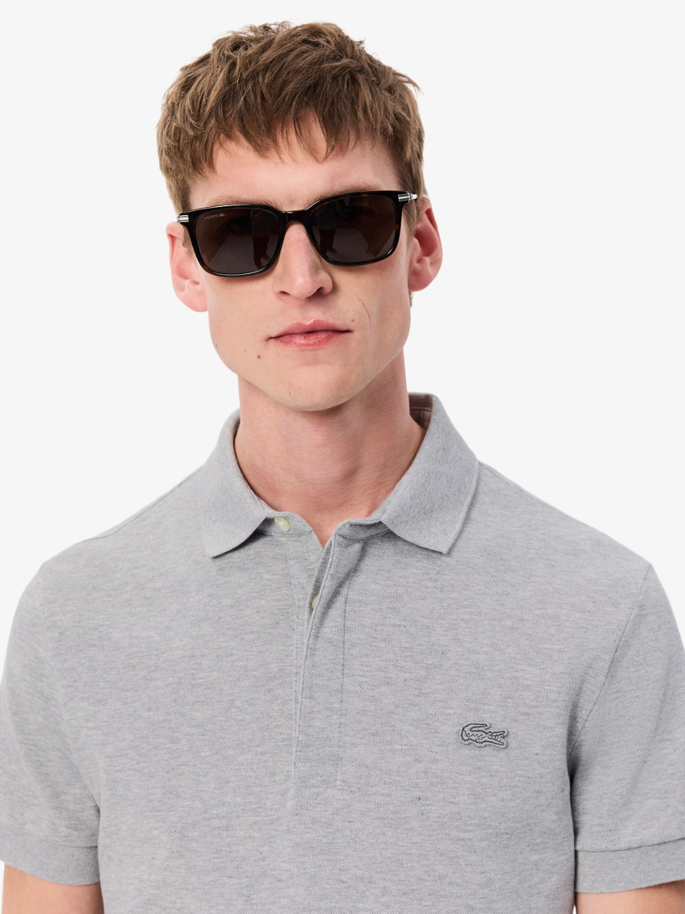 LACOSTE Regular Fit Paris Stretch Piqué Polo Shirt Grey