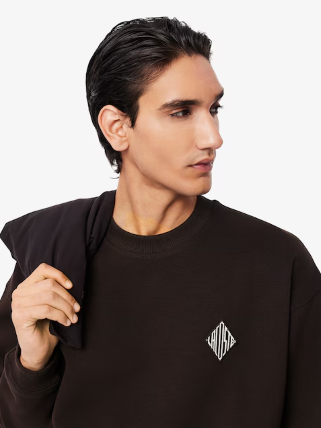 LACOSTE Double Face Piqué Badge Sweatshirt Brown