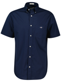 GANT Regular Fit Classic Short Sleeve Poplin Shirt Marine