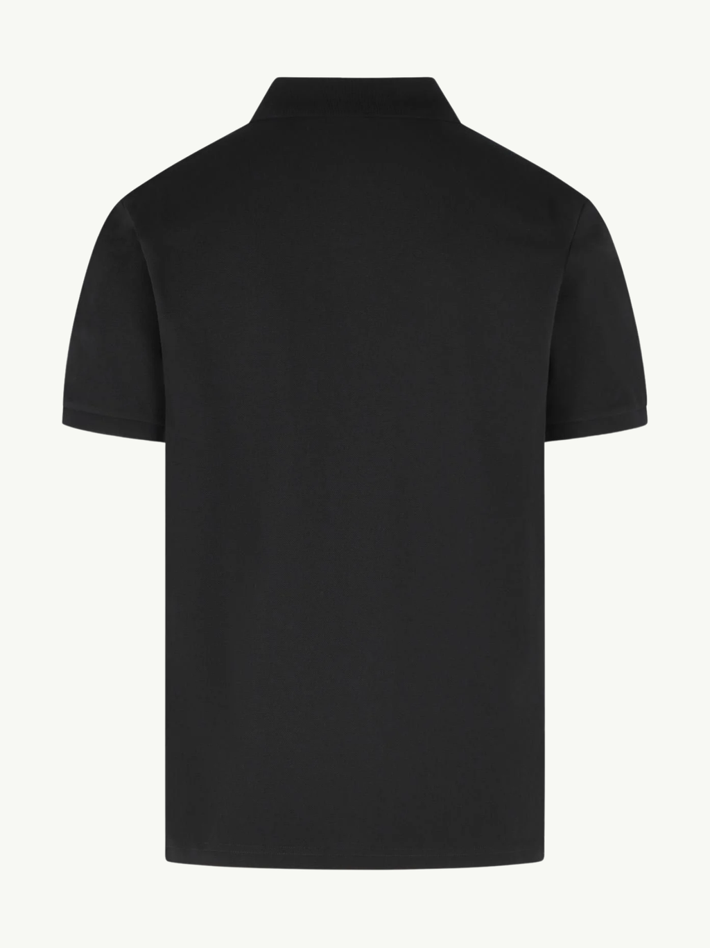 MONCLER Tricolour Trim Cotton Polo Shirt Black