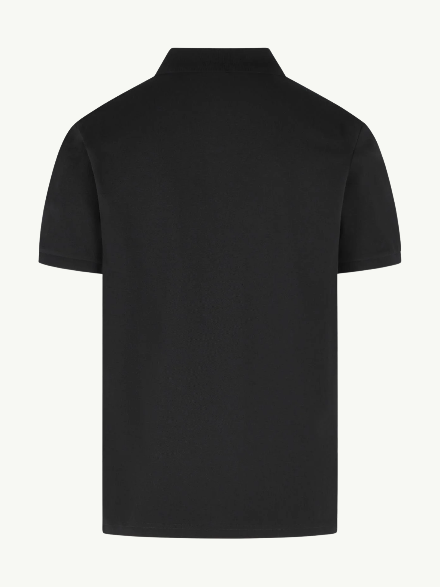 MONCLER Tricolour Trim Cotton Polo Shirt Black