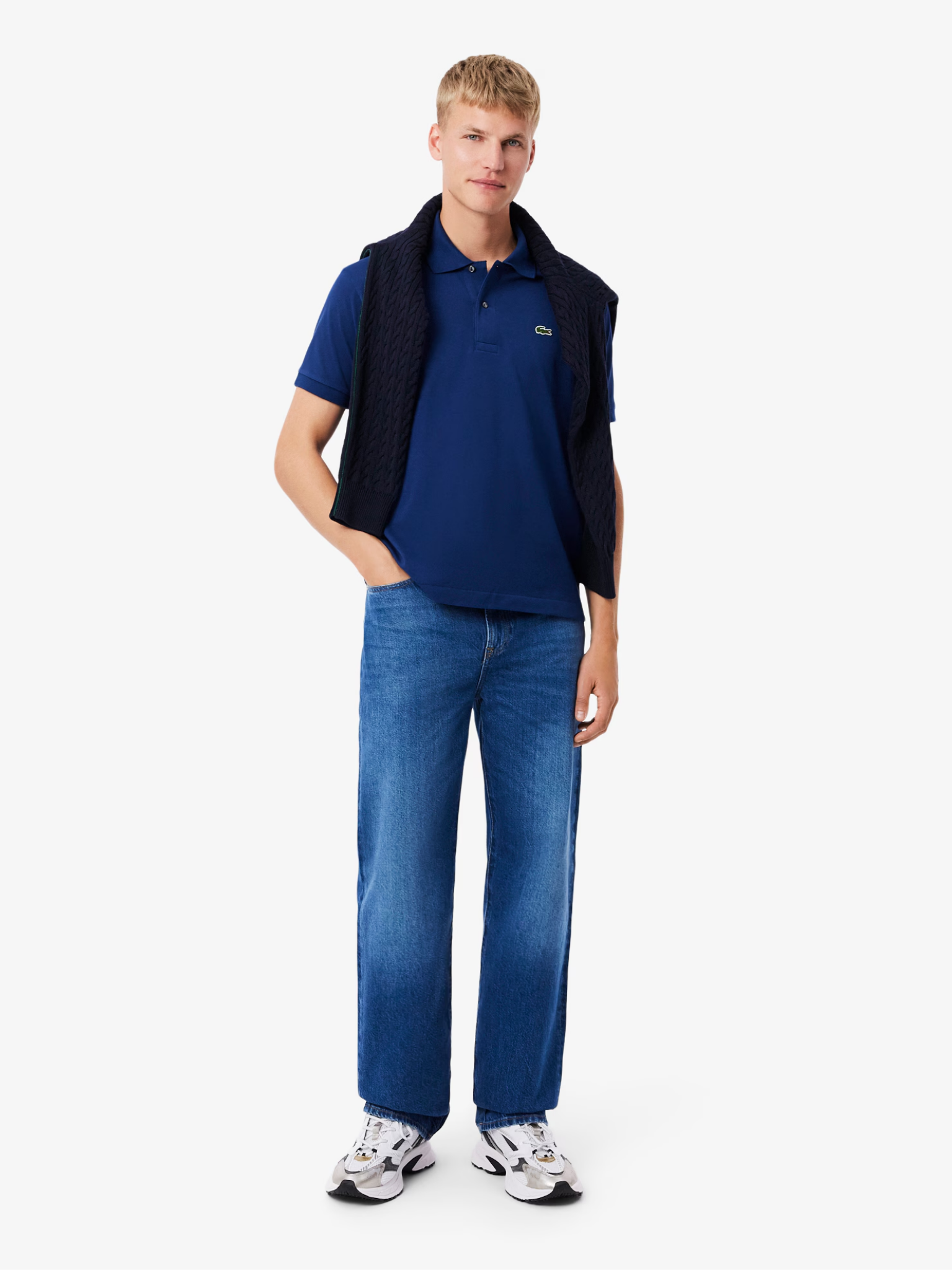 LACOSTE Classic Fit L.12.12 Original Polo Shirt Navy Blue