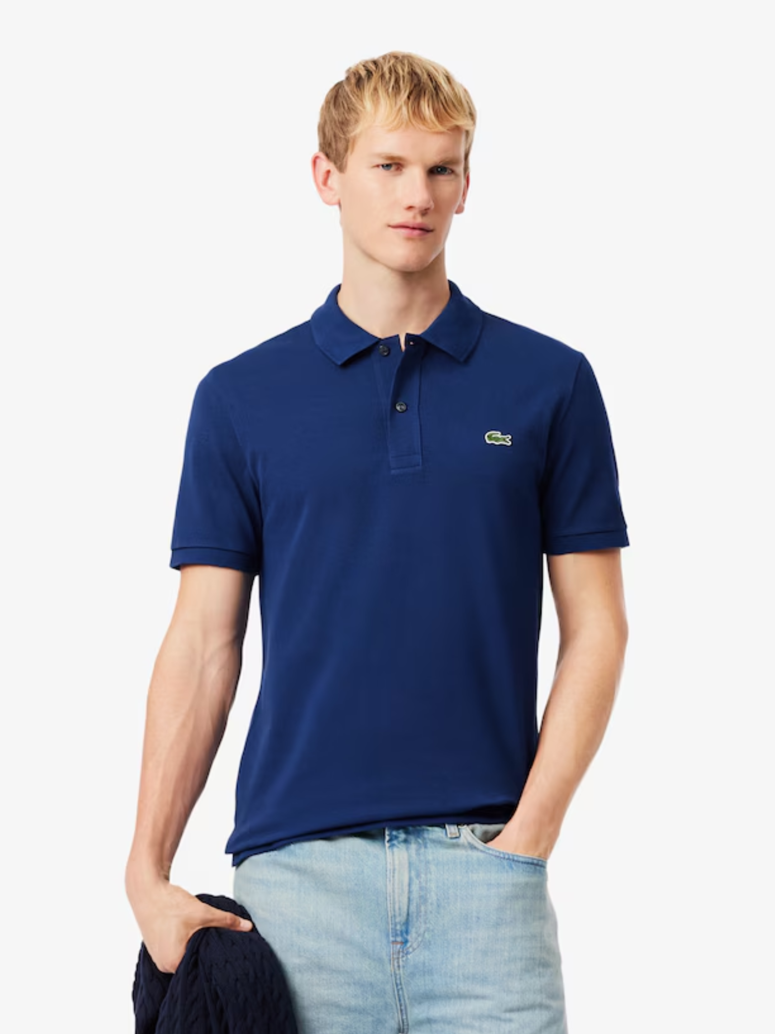 LACOSTE Slim Fit L.12.12 Original Polo Shirt Navy Blue