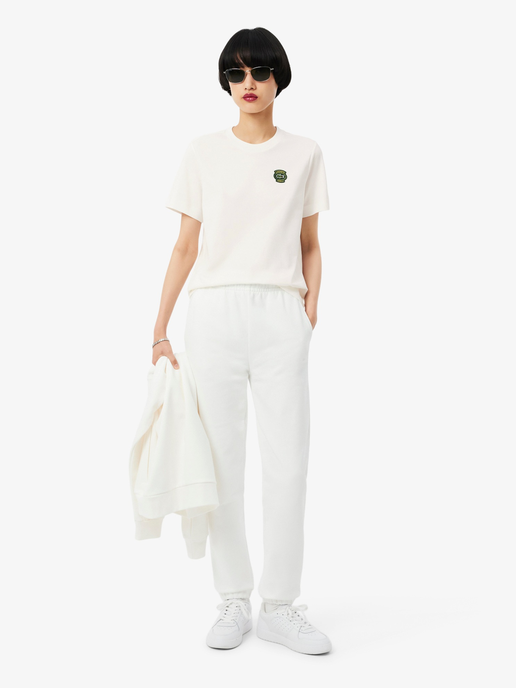 LACOSTE WOMEN Cotton Badge T-shirt White