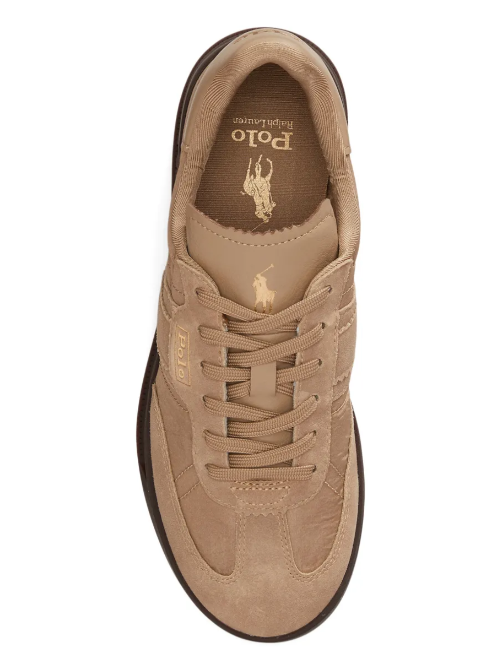 RALPH LAUREN Heritage Aera Suede-Trim Sneakers Surrey Tan