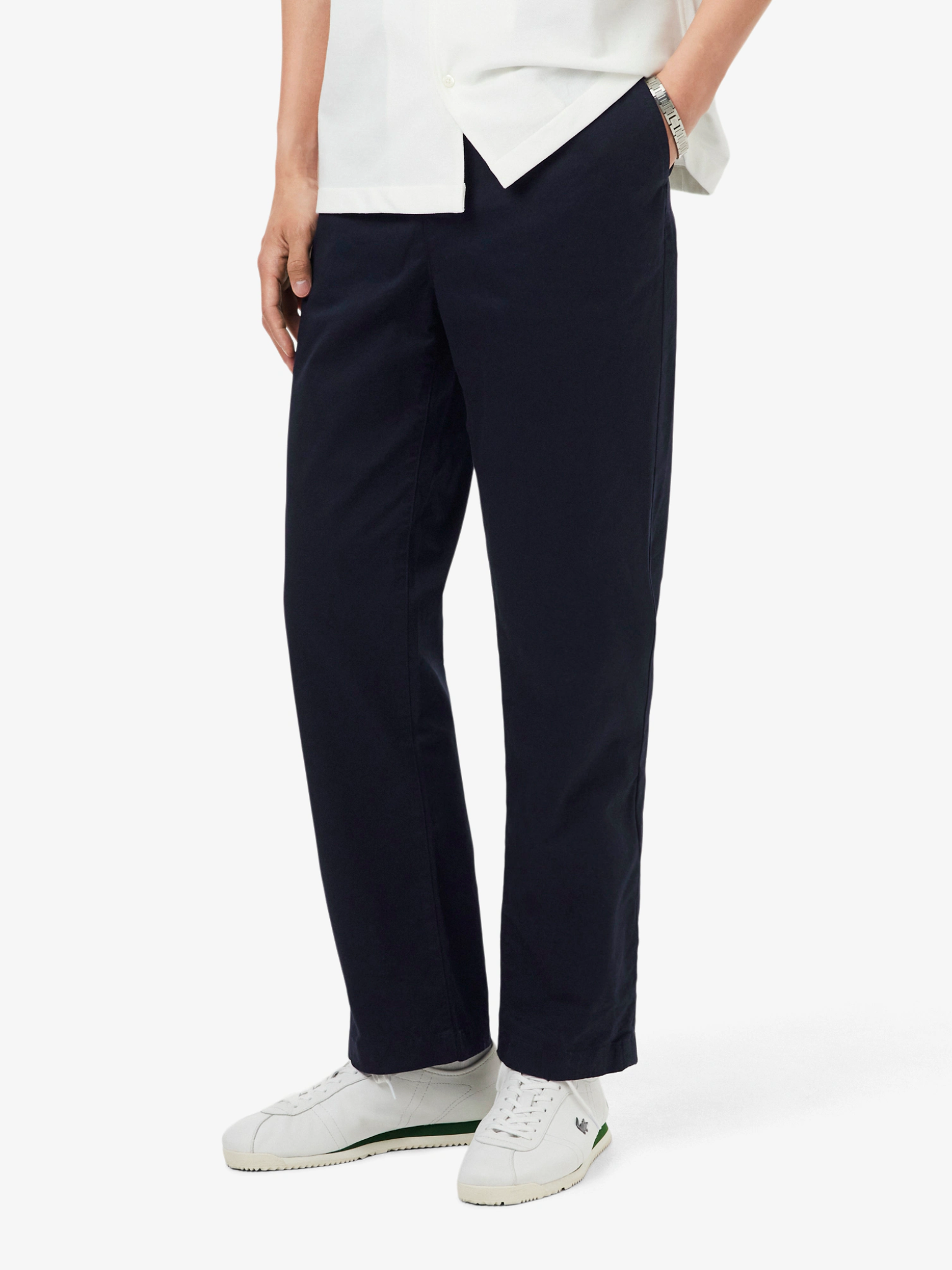 LACOSTE Regular Fit Cotton Twill Chino Pants Navy Blue