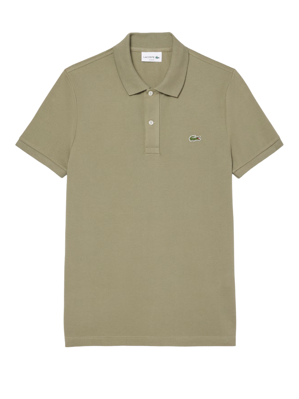 LACOSTE Slim Fit L.12.12 Piqué Polo Shirt Khaki Green