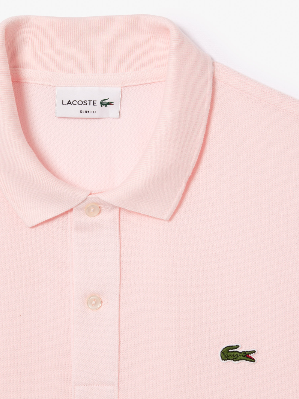 LACOSTE Slim Fit L.12.12 Piqué Polo Shirt Light Pink