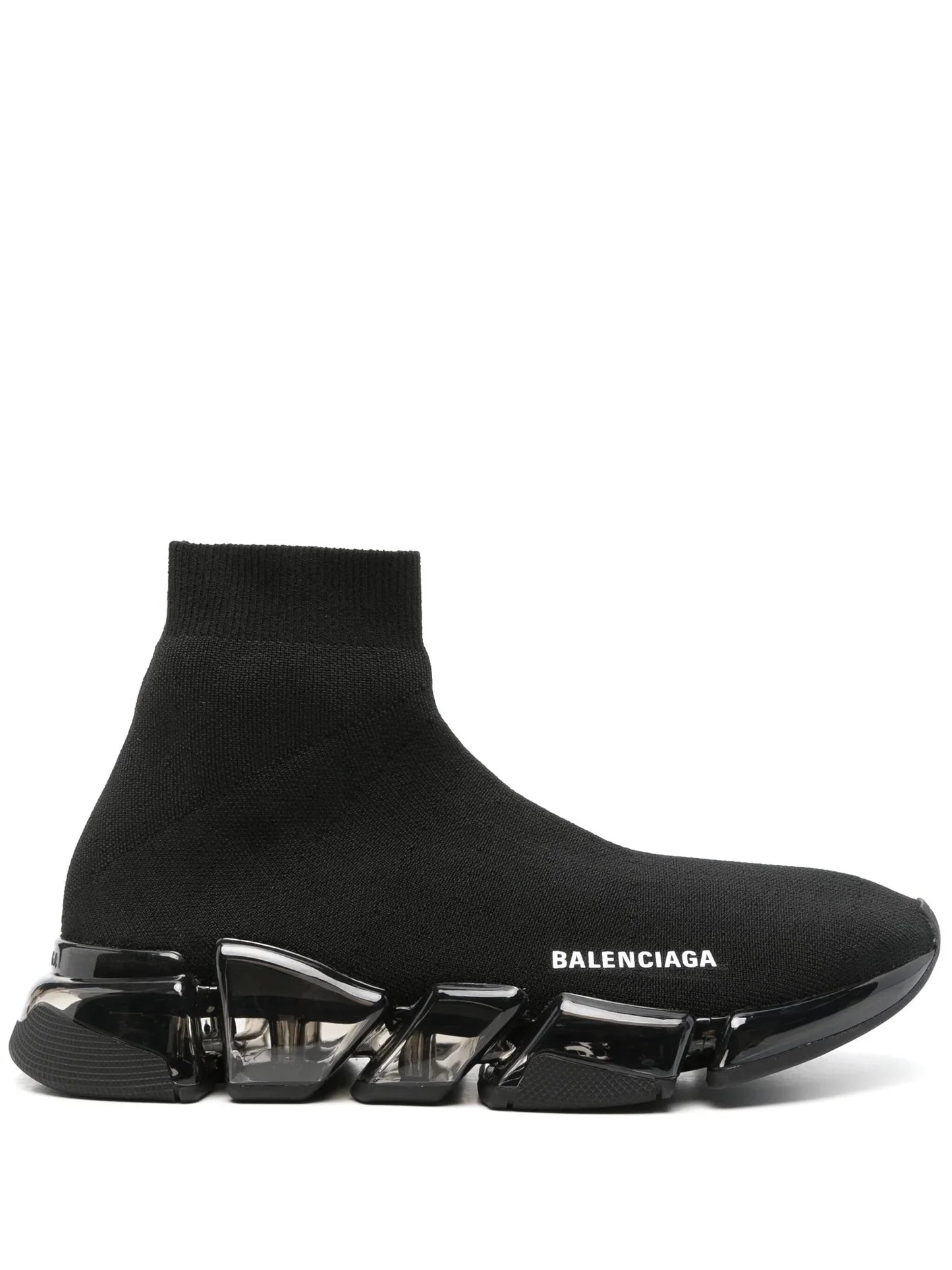 BALENCIAGA Speed 2.0 Full Clear Sole Recycled Knit Trainers Black