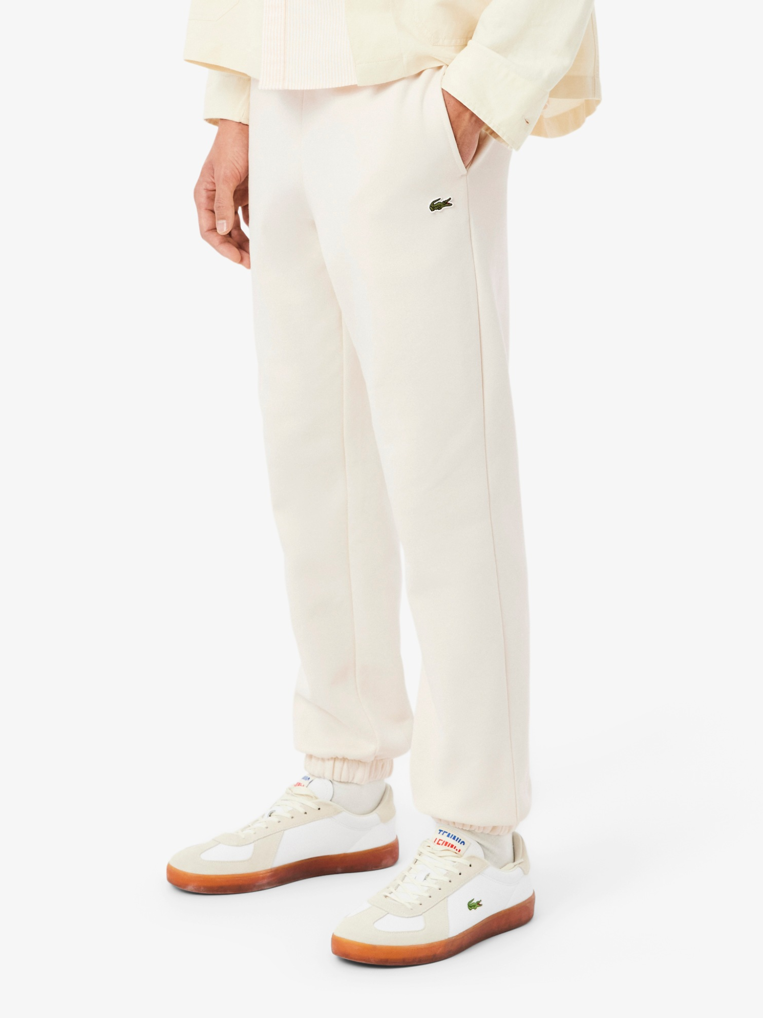 LACOSTE Regular Fit Sweatpants Ecru White