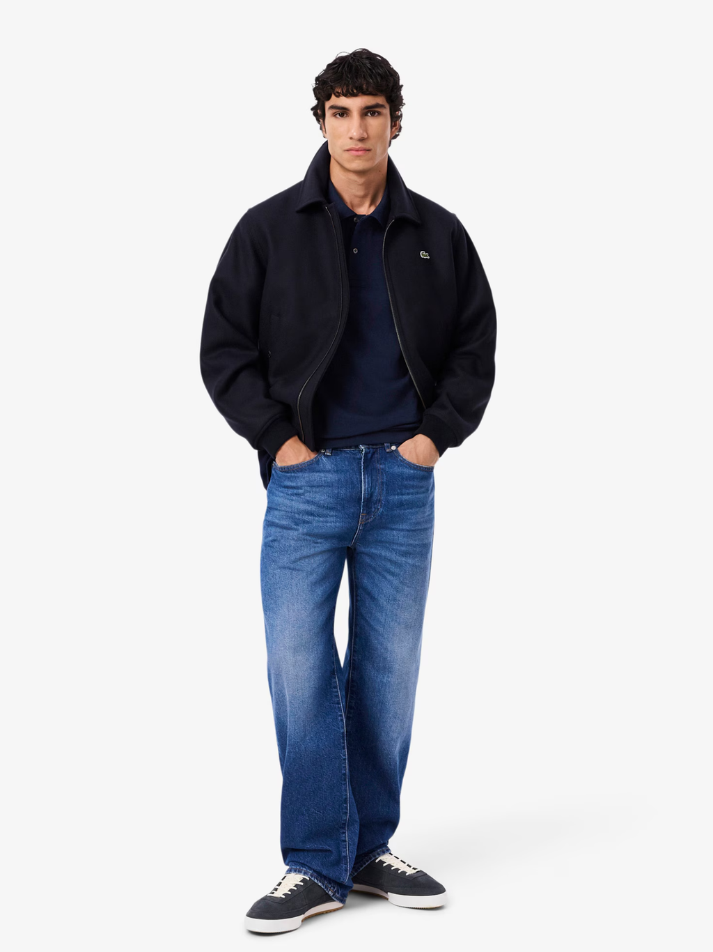 LACOSTE Loose Fit Heavy Piqué Polo Shirt Midnight Blue