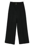 MONCLER WOMEN Pleated Wide Leg Trousers Black