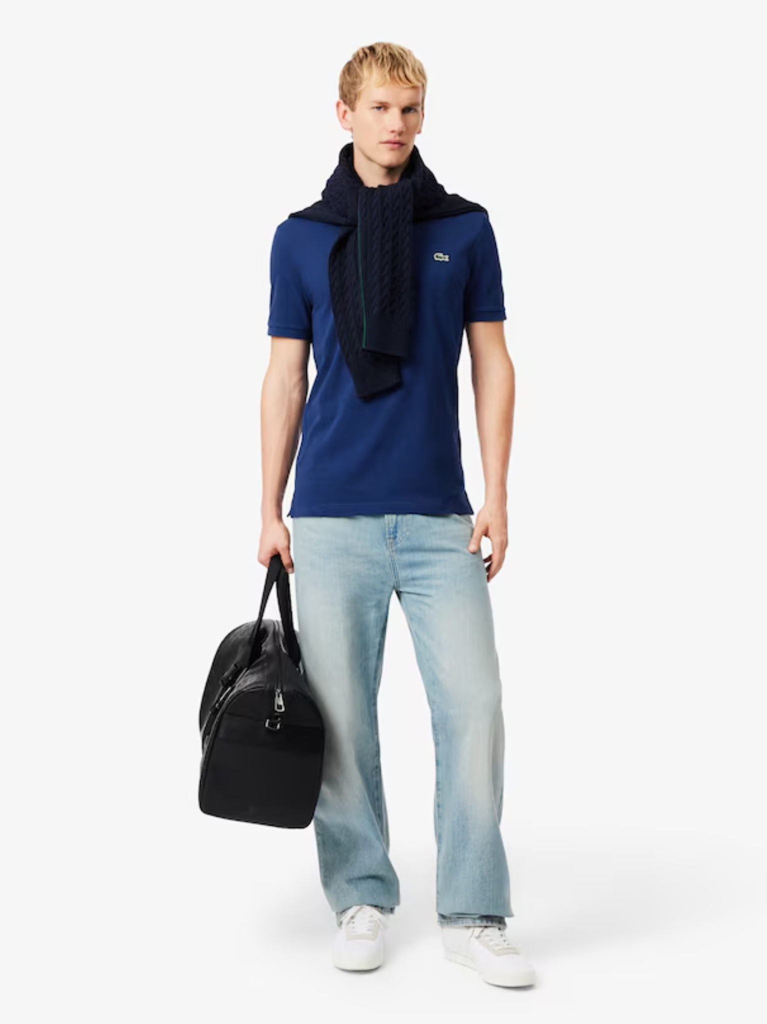 LACOSTE Slim Fit L.12.12 Original Polo Shirt Navy Blue