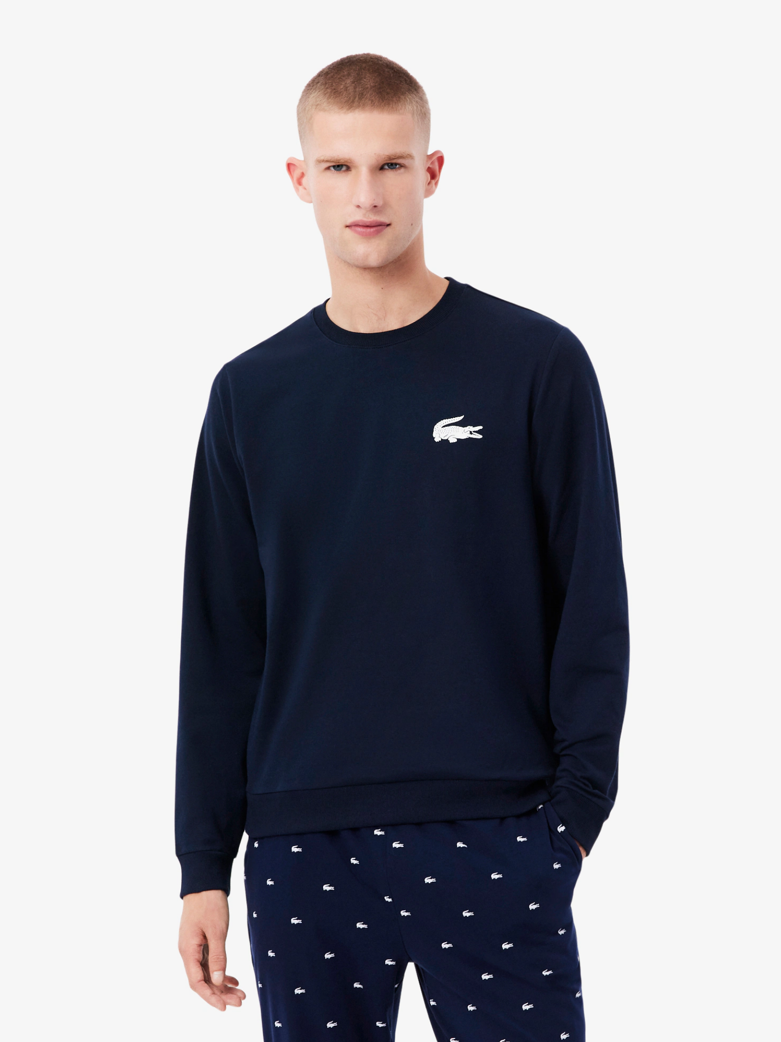LACOSTE Fleece Lounge Hoodie Navy Blue
