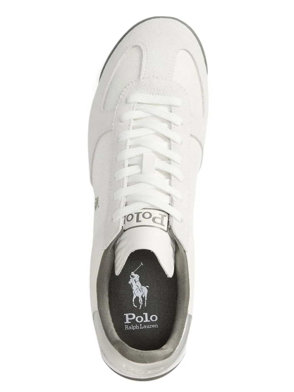 RALPH LAUREN Varick Suede & Oxford Sneakers White/Grey