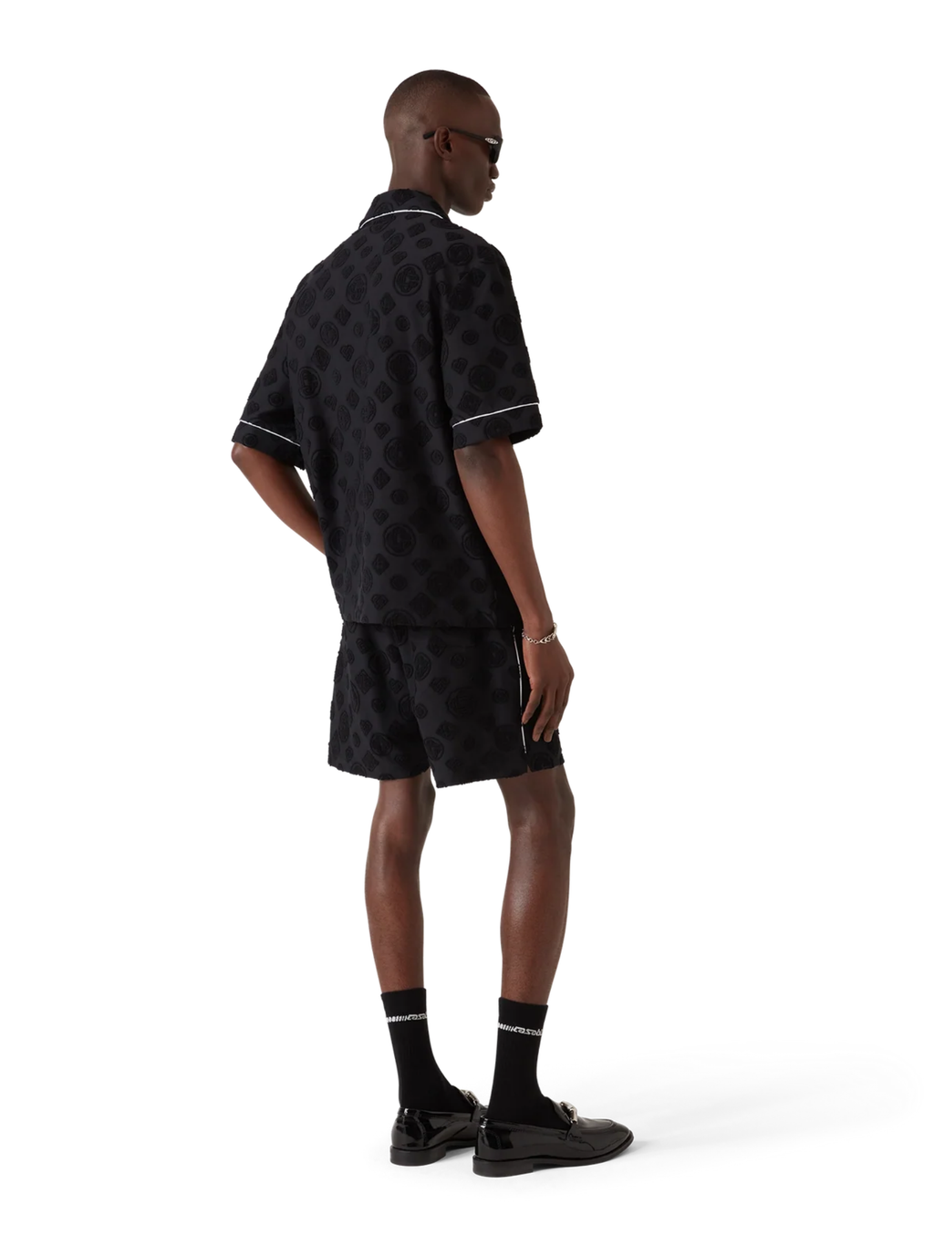 CASABLANCA Towelling Monogram Shirt Black