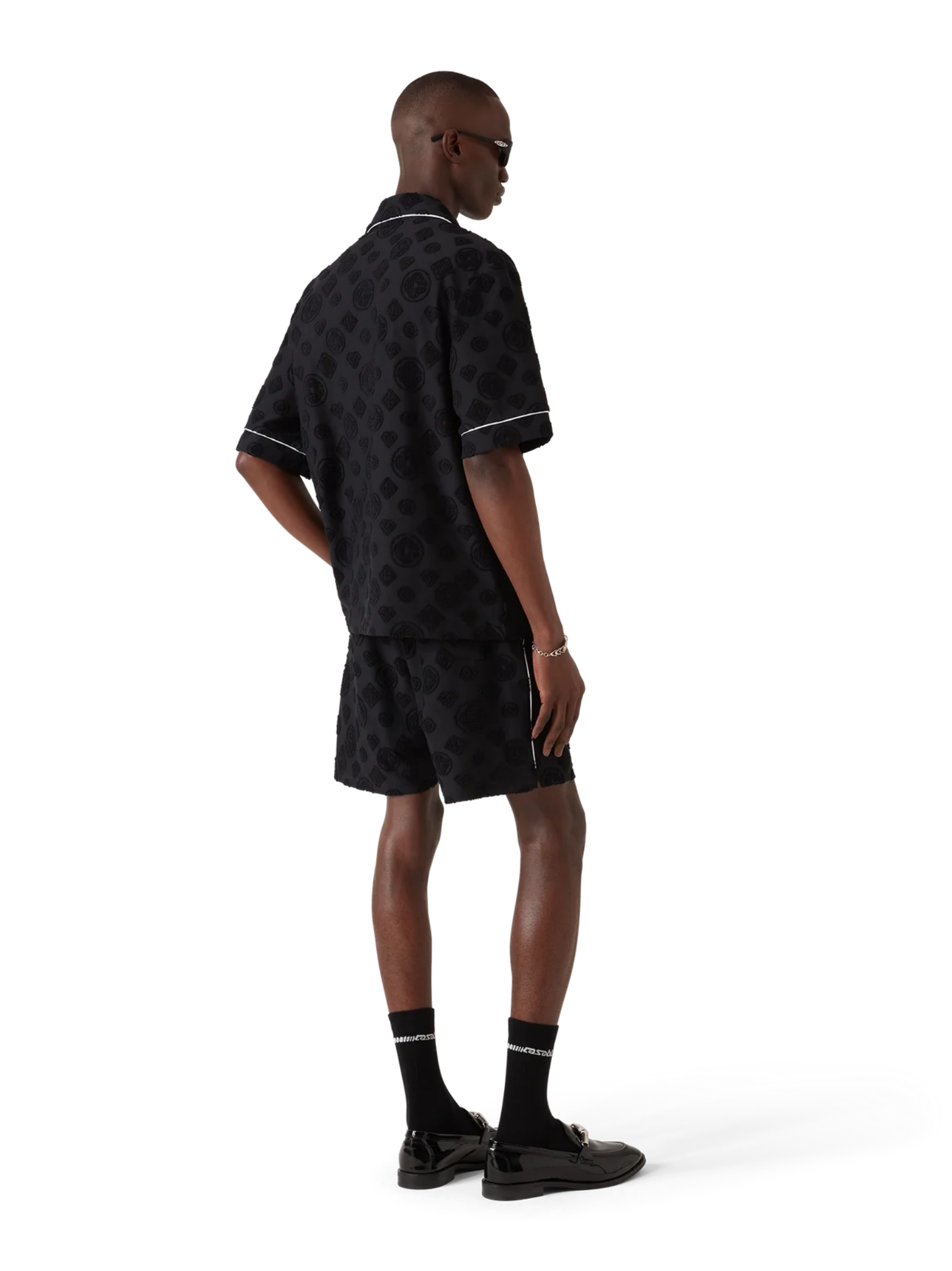 CASABLANCA Towelling Monogram Shirt Black