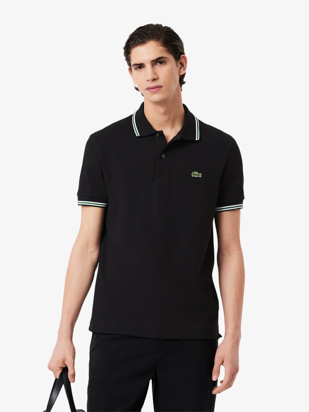 LACOSTE Regular Fit Trim Accent L.12.12 Polo Shirt Black