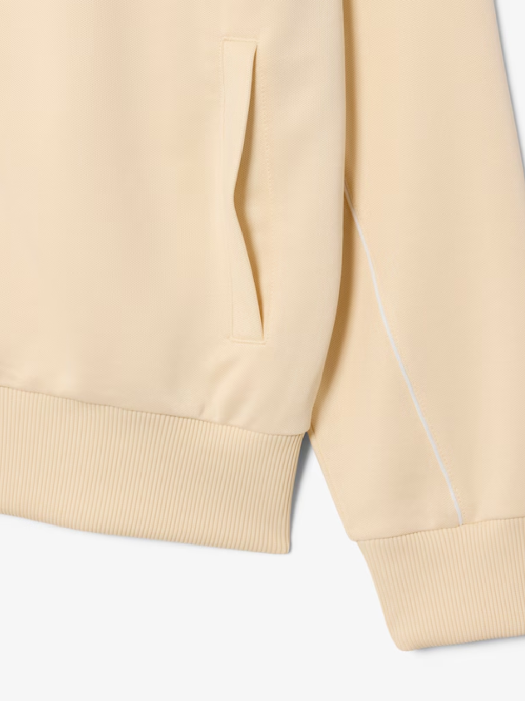 LACOSTE Trim Accent Zipped Sweatshirt Beige