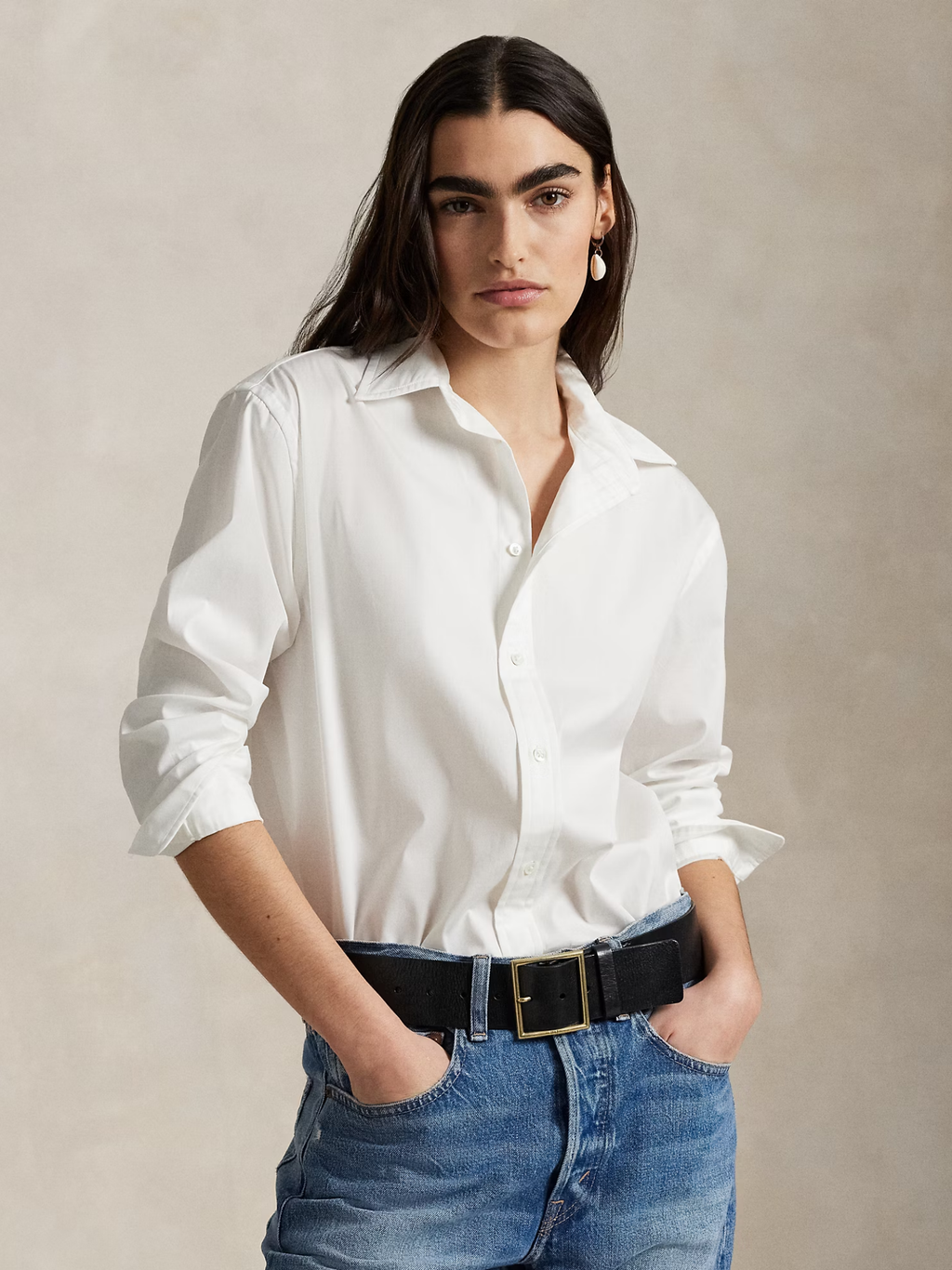 RALPH LAUREN WOMEN Oversize Fit Cotton Shirt White