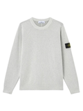 STONE ISLAND Plated Rib Cotton Bouclé Jumper Pearl Grey Melange