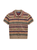 RALPH LAUREN WOMEN Fair Isle Short-sleeve Cardigan Tan/Multi
