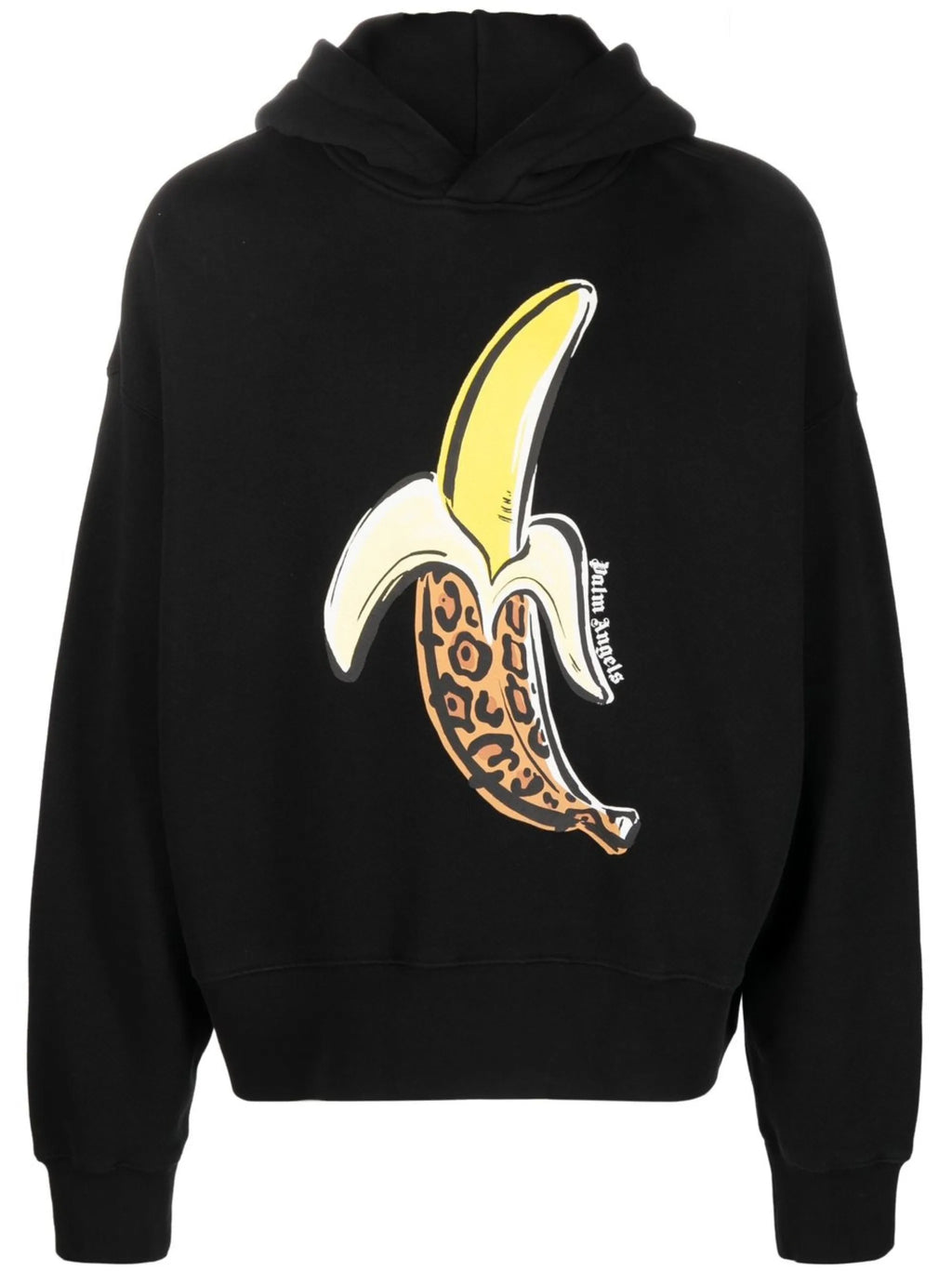 PALM ANGELS Banana Print Cotton Hoodie Black