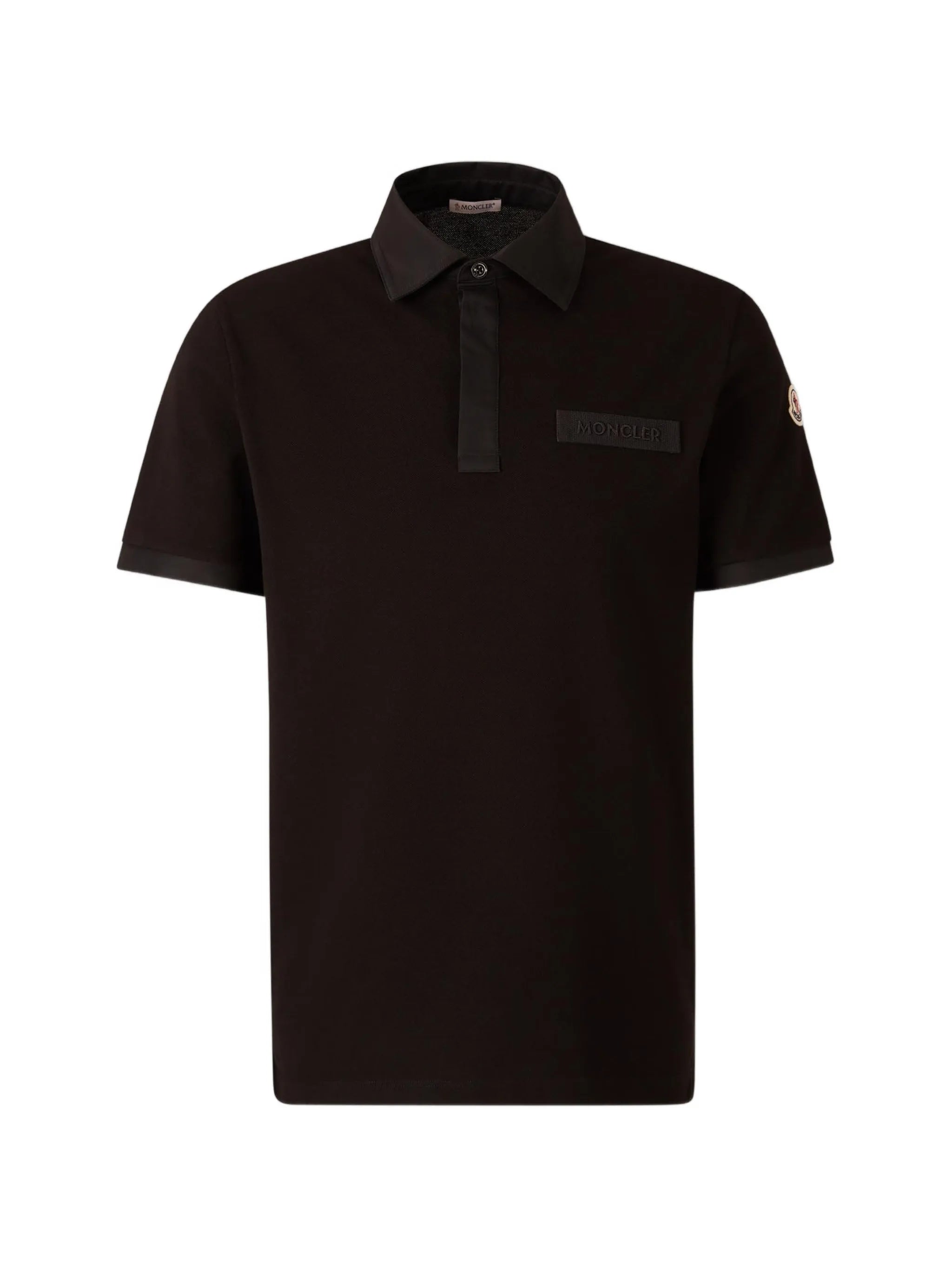 MONCLER Logo-stitched Short-sleeve Polo Shirt Black