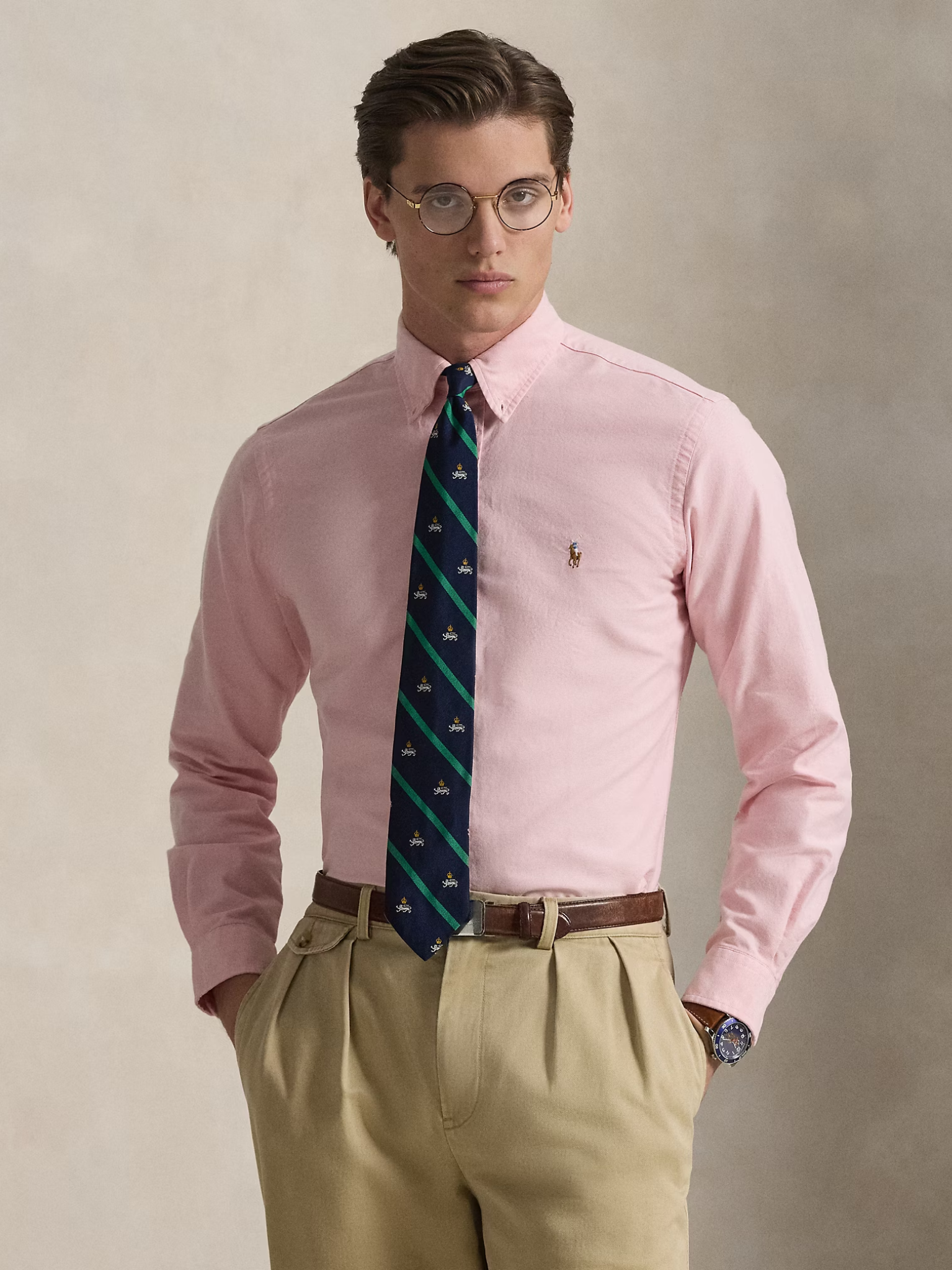 RALPH LAUREN Custom Fit Oxford Shirt Pink