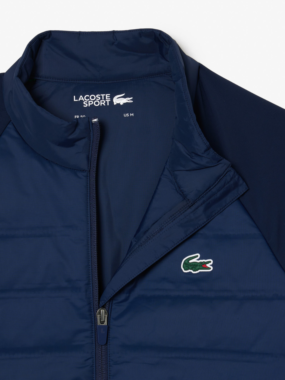 LACOSTE High Neck Quilted Golf Jacket Navy
