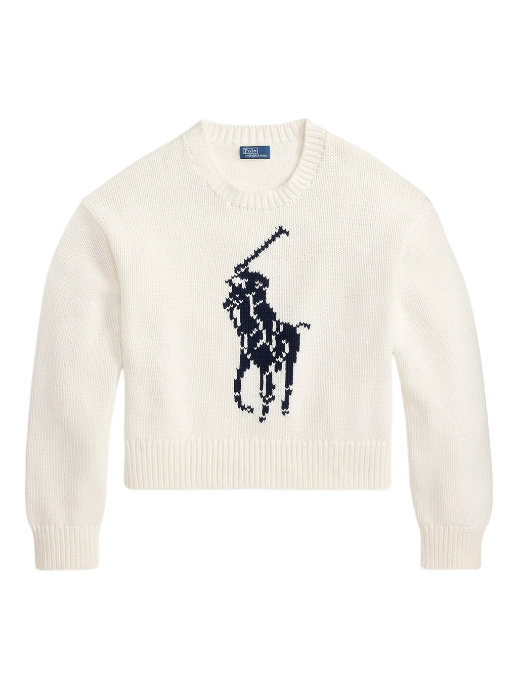 RALPH LAUREN WOMEN Big Pony Cotton Crewneck Jumper White